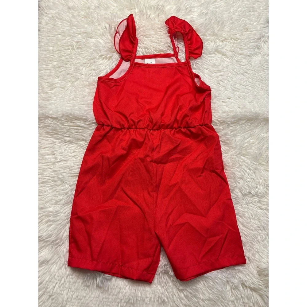 Shein Toddler Girls 4-Piece Outfit Bundle Dress,Romper,Shorts,Leggings Size 2-3Y
